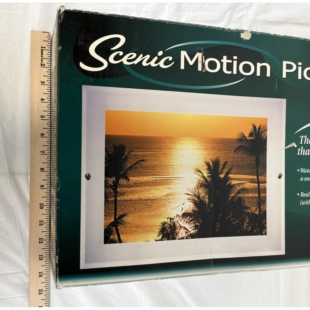 Scenic Motion Picture Palm Tree/Sunset Scene Nature Sounds Lighted Ripple Effect